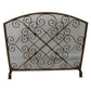 Iron Scroll Design with X in the Center Fire Screen - Single Panel Fireplace Screen with Arched Top | InsideOutCatalog.com