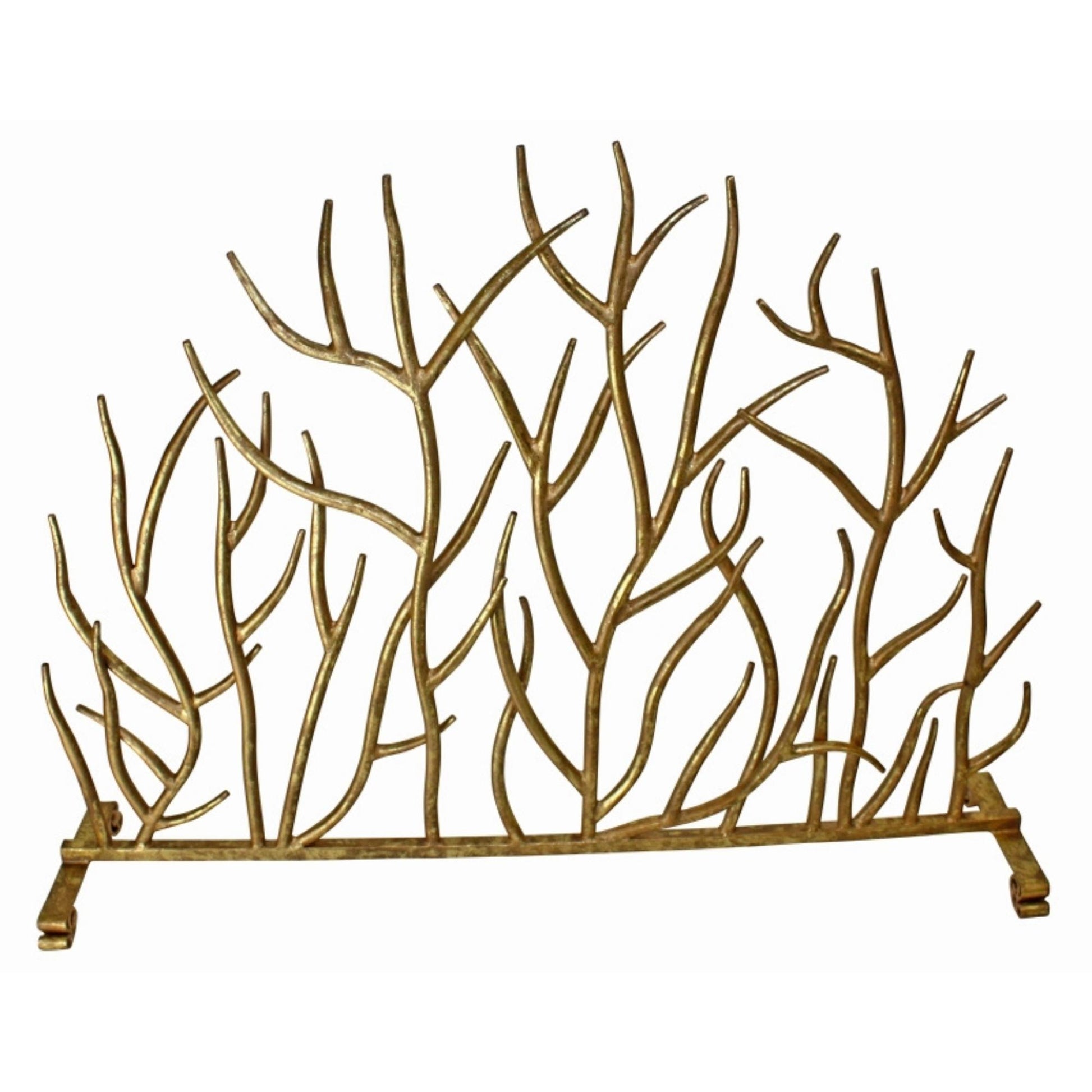 Italian Gold Iron Twig Decorative Fire Screen | InsideOutCatalog.com