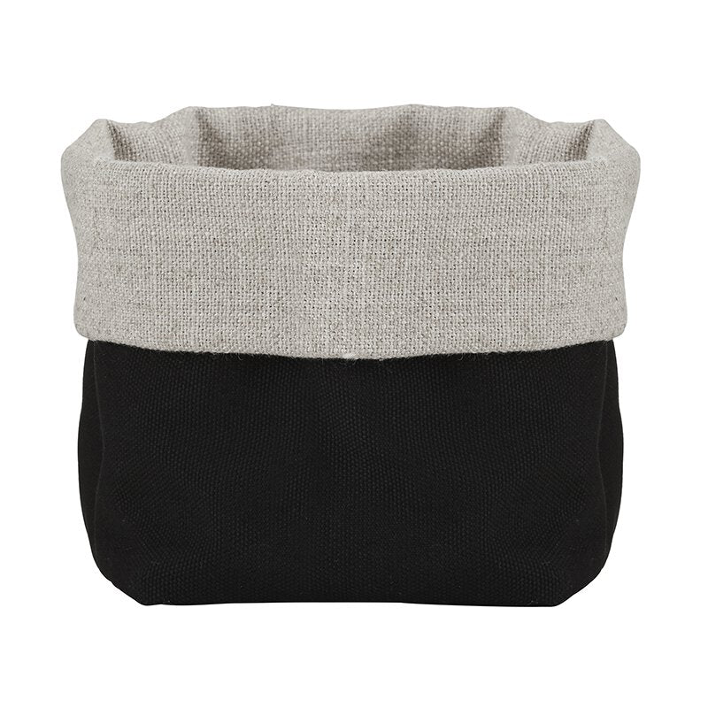 Reversible Linen Bread Pouch - Black and Grey | INSIDE OUT | InsideOutCatalog.com