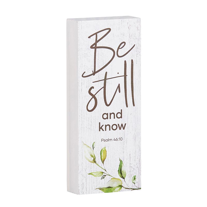 Inspirational Wood Message Block Home Accent - Be Still and Know | INSIDE OUT | InsideOutCatalog.com