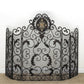 Monogrammed Iron Fire Screen - Five Panel Fireplace Screen with Mesh Backing with Medallion | INSIDE OUT | InsideOutCatalog.com