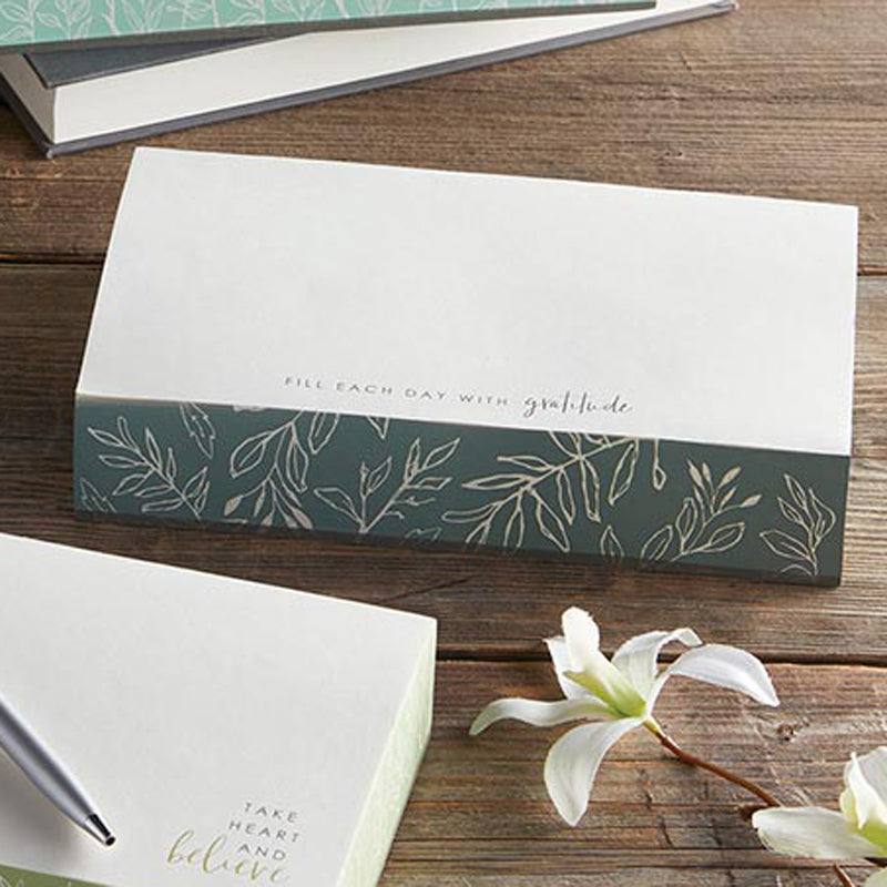 Premium Paper Block Notepads with Floral Design and Quote - 3 Designs to Choose From | FILL EACH DAY WITH gratitude shown | INSIDE OUT | InsideOutCatalog.com