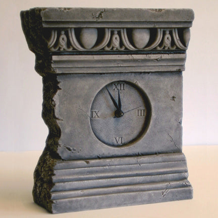 Historically Inspired Hand Cast Stone Clock - Grey Finish | INSIDE OUT | InsideOutCatalog.com