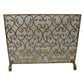 Scroll and Leaf Design Single Panel Fireplace Screen in Italian Gold Finish | InsideOutCatalog.com