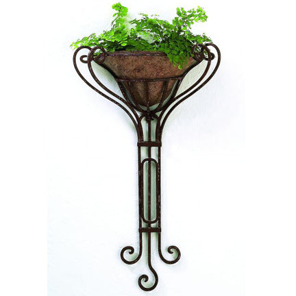 Iron Wall Planter with Removable Tole Liner - Brown Taupe Planter | INSIDE OUT | InsideOutCatalog.com